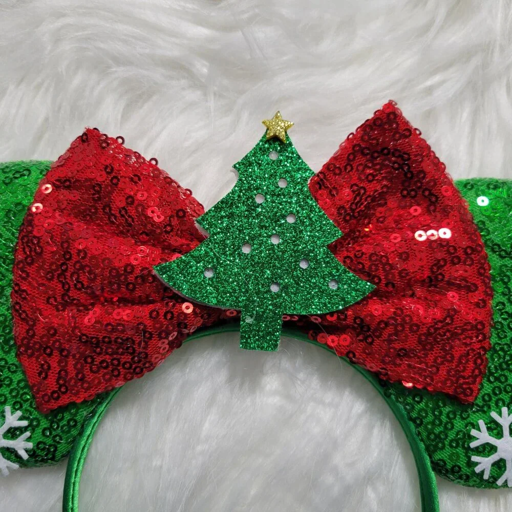 Christmas Tree/Snowflake Minnie Mouse Ears